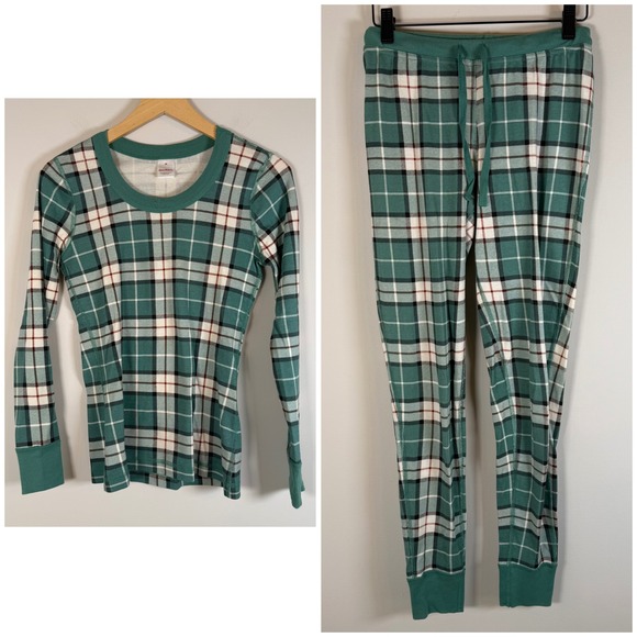 Hanna Andersson Other - Hanna Andersson Plaid Pajama Set XS 100% Organic Cotton Long Sleeve Full Length